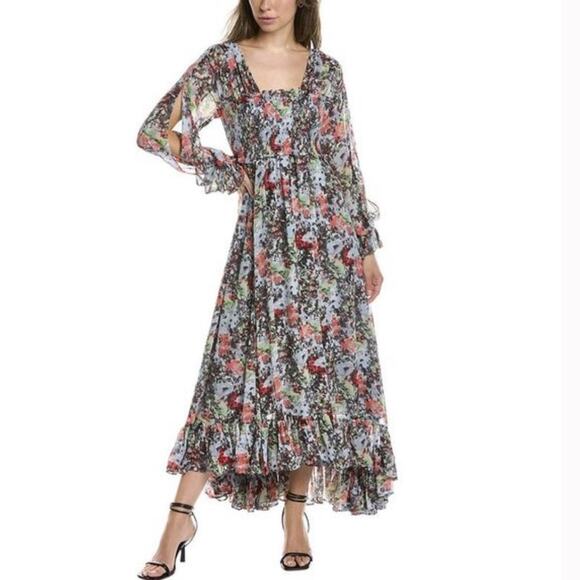 Cinq à Sept 5a7 Womens Leigh Dress Floral Smocked Maxi Length Prairie Nordstrom - Picture 1 of 14